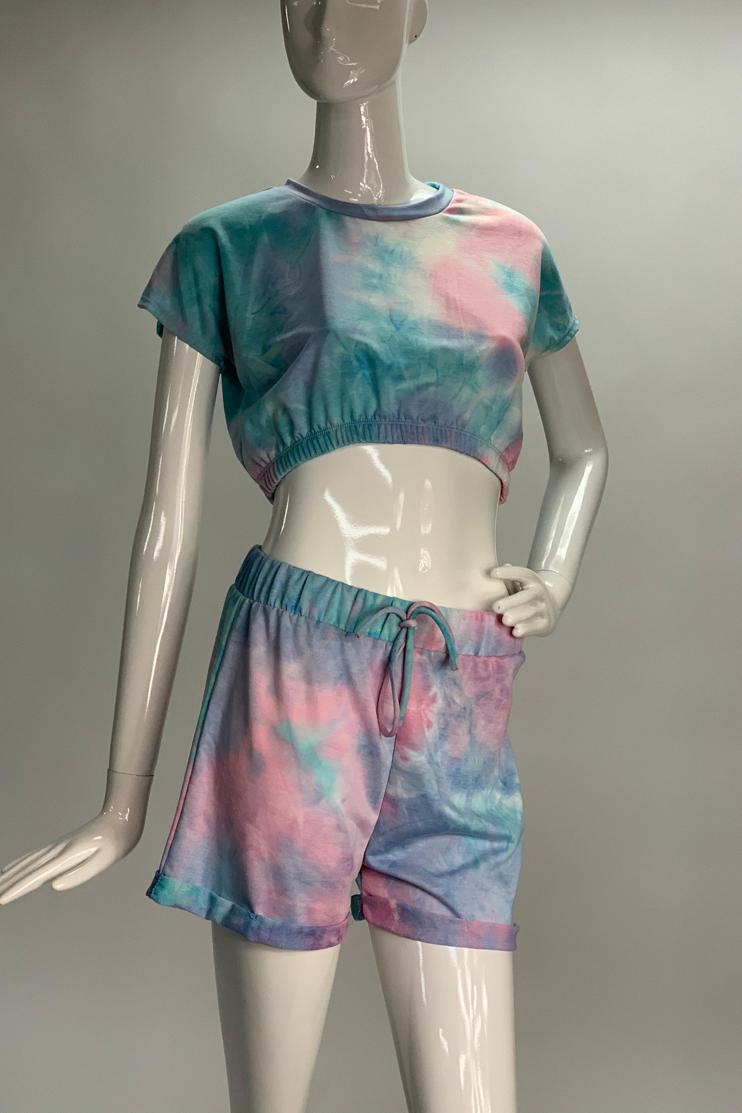 ladies tie dye short sets