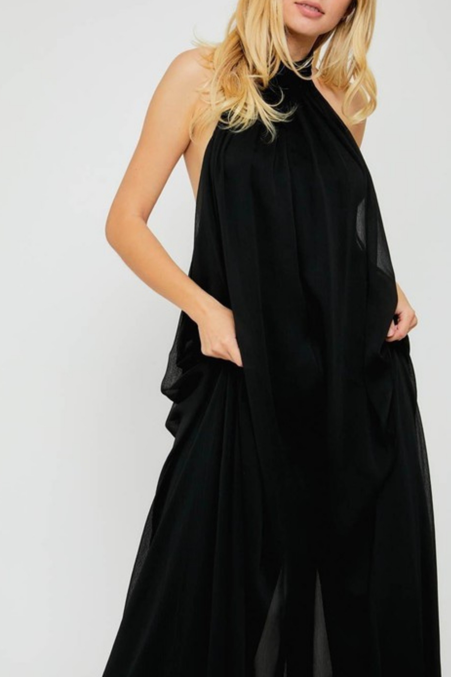 chiffon halter